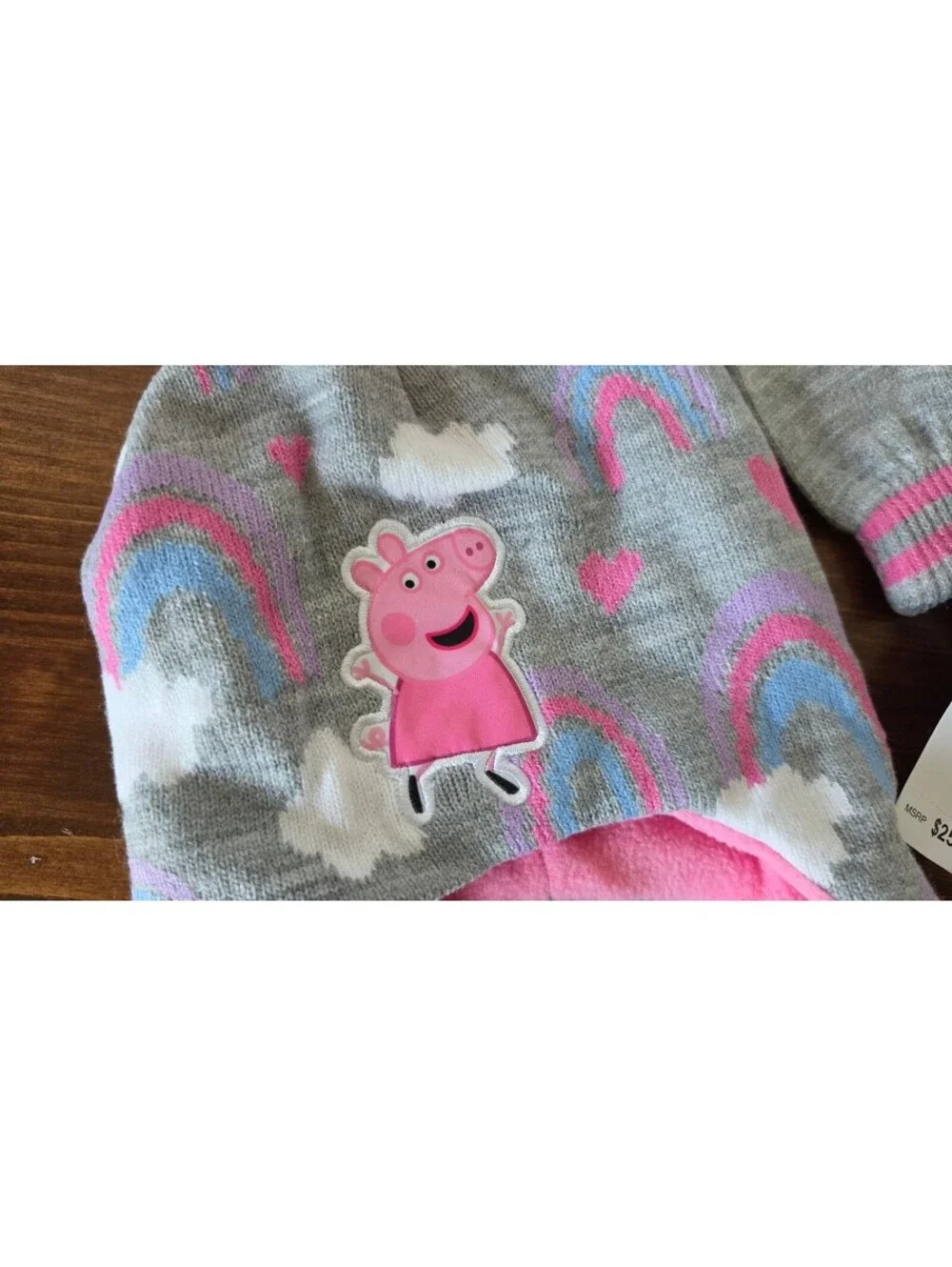 NWT Hasbro Peppa Pig Toddler Girls Winter Hat & Mittens 2-Piece Set,393